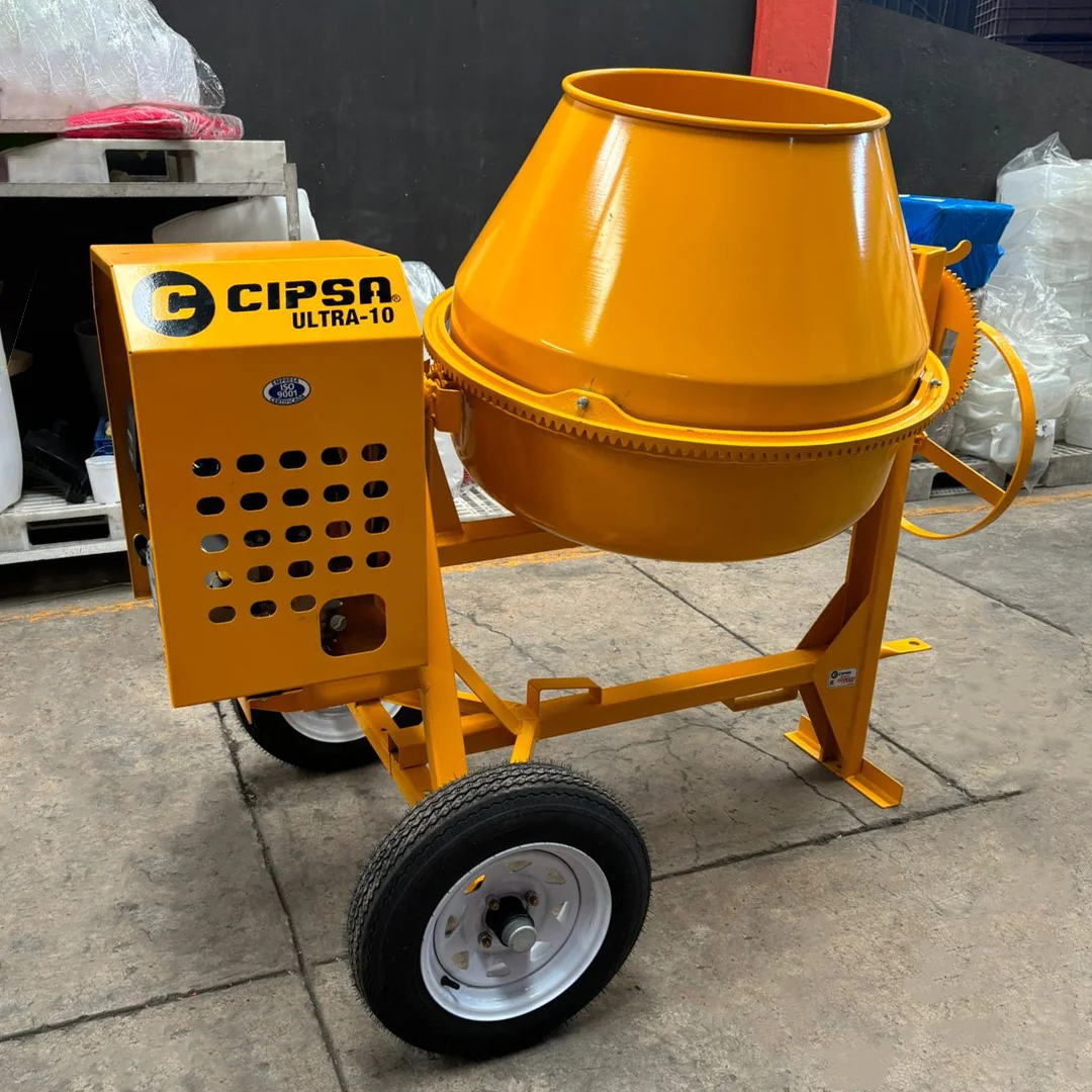 revolvedora de cemento color amarillo